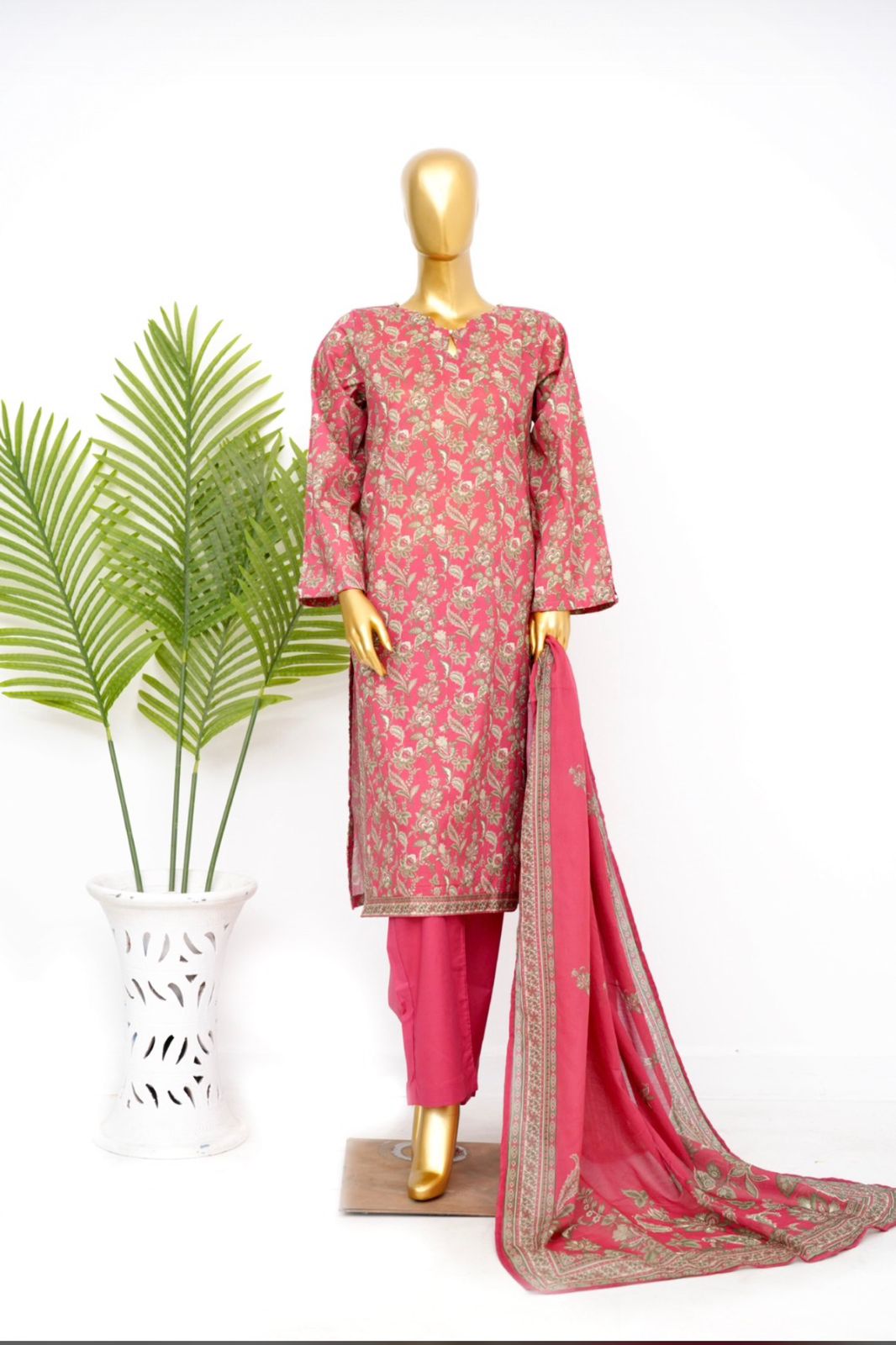3pc Lawn Suit Peach