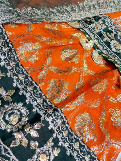 ORGANZA FABRIC 3-PCS Beautiful Embroided Dress