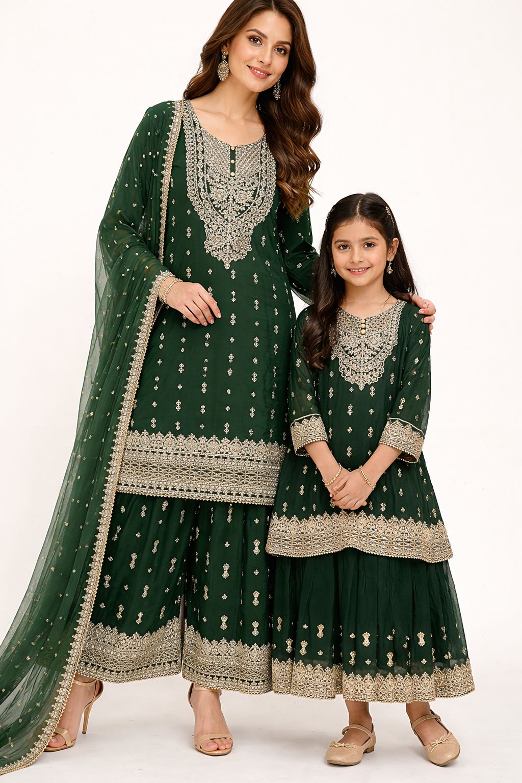 CHIFFON FABRIC Mother & Daughter Dress 2025