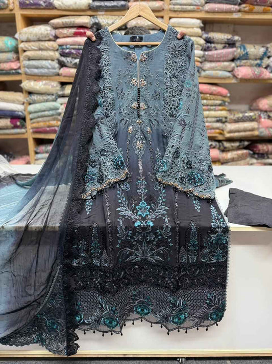 Maria B Chiffon Embroidered 3PC Suit