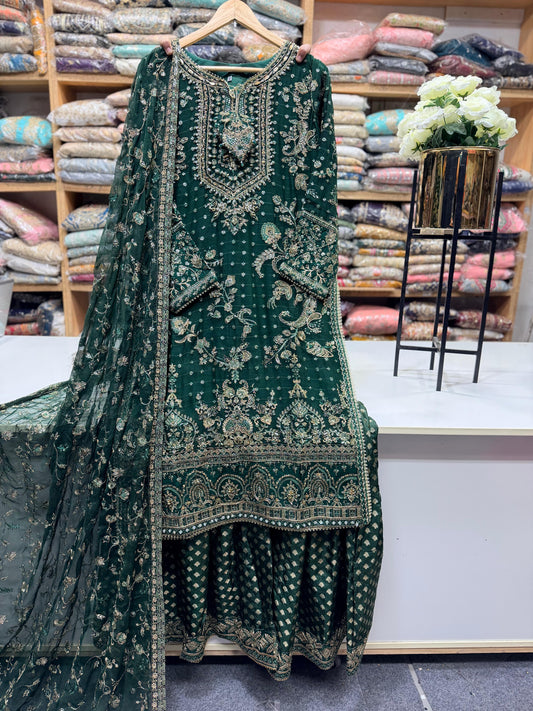 Chiffon Dress – Heavy Embroidered Elegant Wear ✨