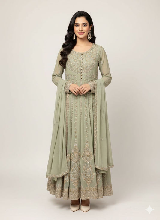 SG1778 Frock Chiffon Beige