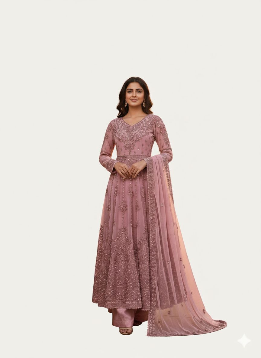 SG1497 Frock Chiffon Soft Pink