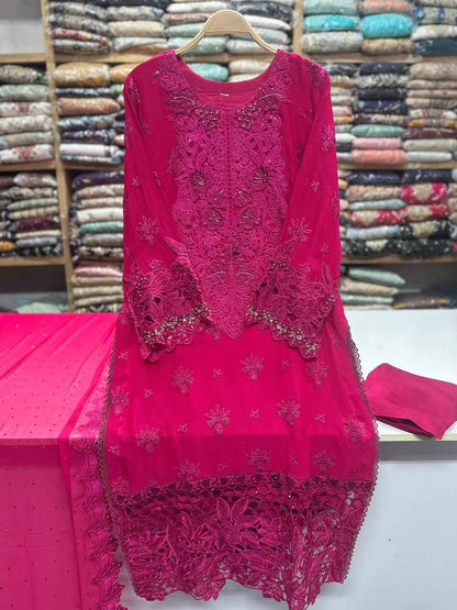 Maria B Inspired Chiffon Dress – 3PC Ready to Wear