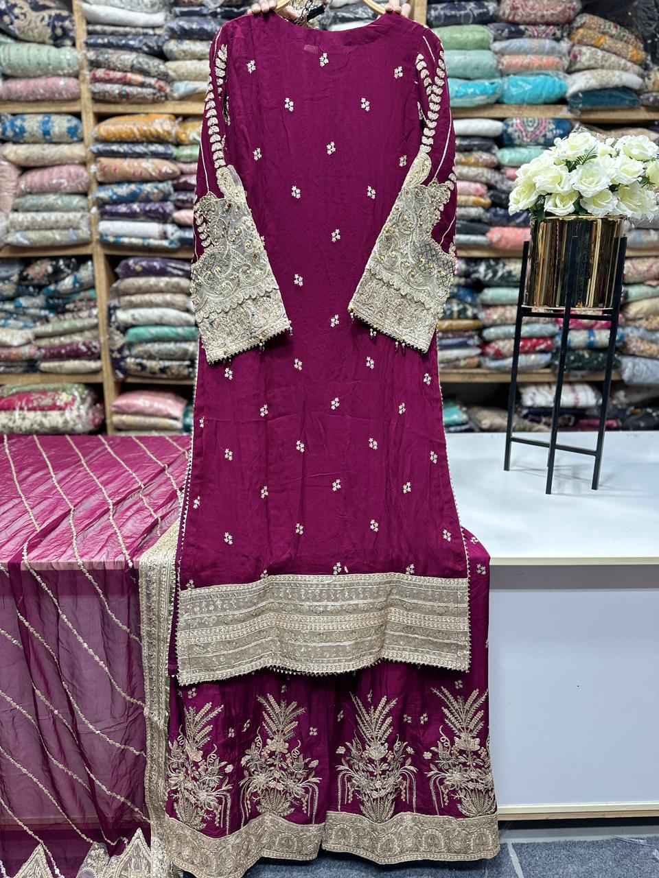 Wedding & Festive Wear Chiffon 3PC