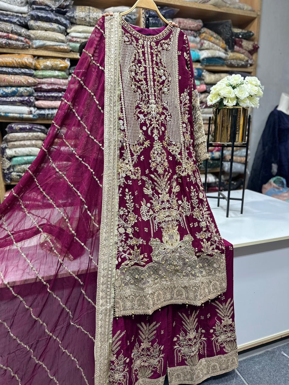 Wedding & Festive Wear Chiffon 3PC