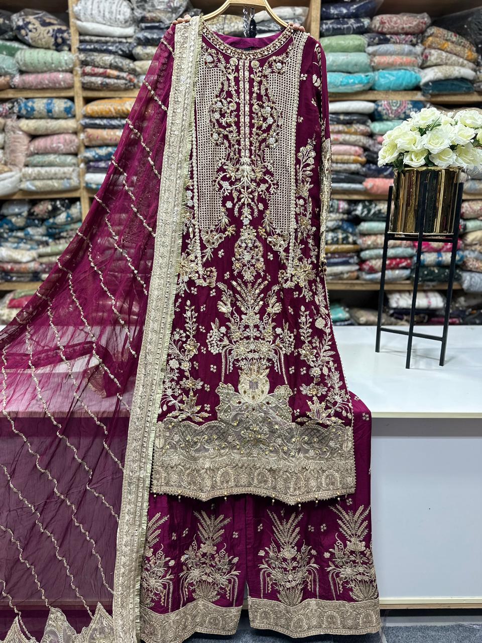 Wedding & Festive Wear Chiffon 3PC