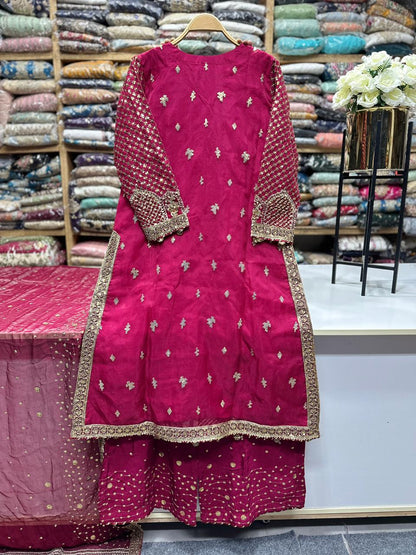 Luxury Embroidered Chiffon 3PC Suit
