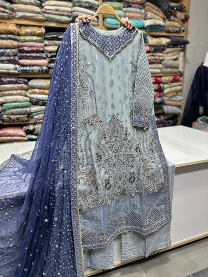 Luxury Embroidered Chiffon 3PC Suit