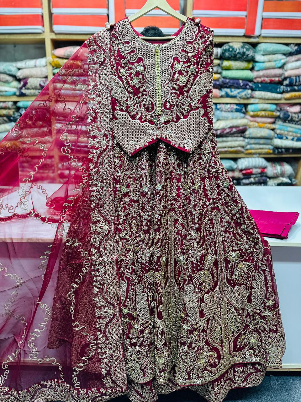 Organza Wedding Maxi | Grace & Glamour in Every Stitch Maroon