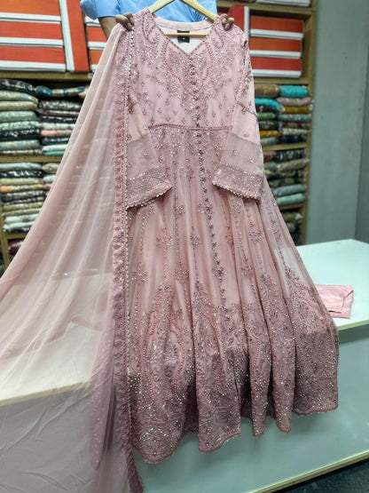 SG1497 Frock Chiffon Soft Pink