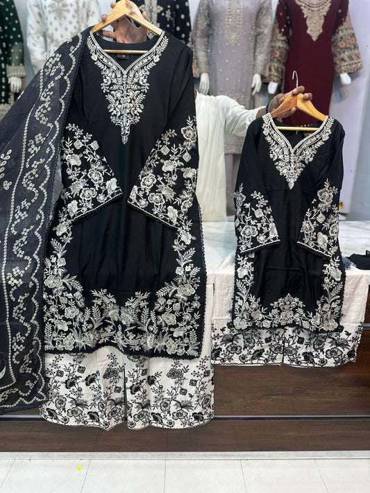 SG 2153 Black Viscose Mother Daughter