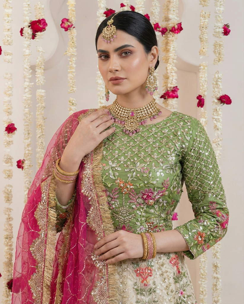 Zewar-e-Ishq FG 152 Mehndi White
