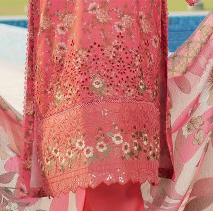 Dhanak Print Fabric Suit | Patch & Boring Work with Printed Shawl – Winter Collection
