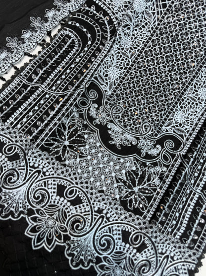 CHIFFON FABRIC Embroided Beautiful Dress With Embroided Dupatta