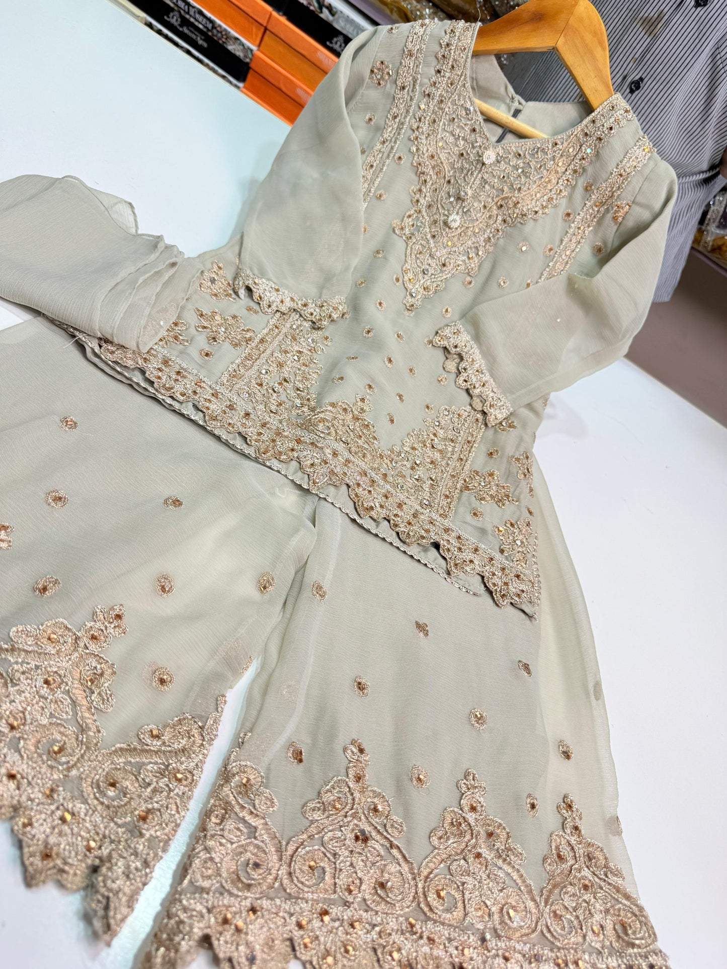 CHIFFON FABRIC Kids Collection Beautiful Embroided Dress