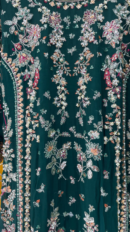 Chiffon Wedding Collection | Heavy Handwork, Sequence & Tassels with Big Flare Plazo