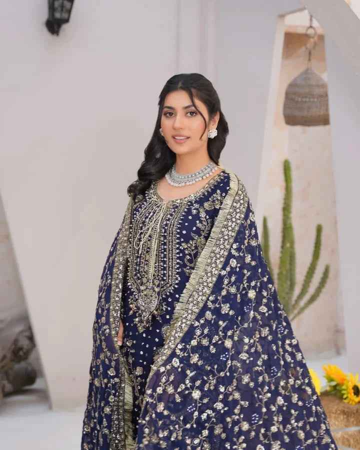 Chiffon & Jamawar Gharara Set | Timeless Elegance with a Regal Touch