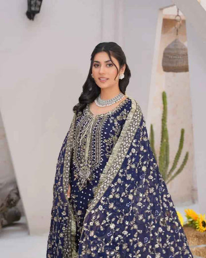 Chiffon & Jamawar Gharara Set | Timeless Elegance with a Regal Touch