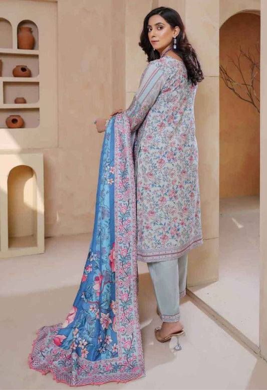 Dhanak Print Fabric Suit | Patch & Boring Work with Printed Shawl – Winter Collection