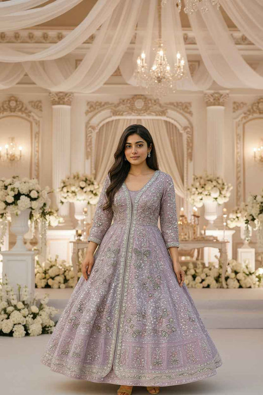 Heavy Wedding Maxi | Open Gown Style with Handmade Work