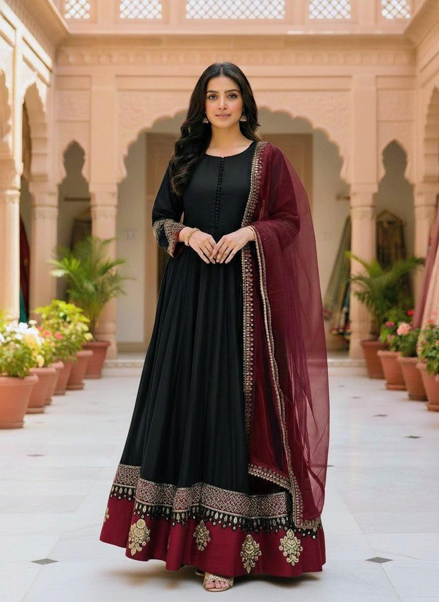 KHADDI FABRIC Beautiful Embroided Frock With Dupatta