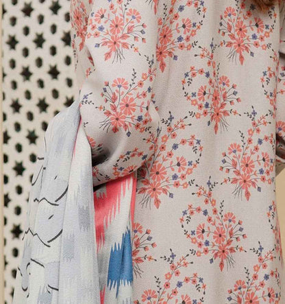 Dhanak Print Fabric Suit | Patch & Boring Work with Printed Shawl – Winter Collection