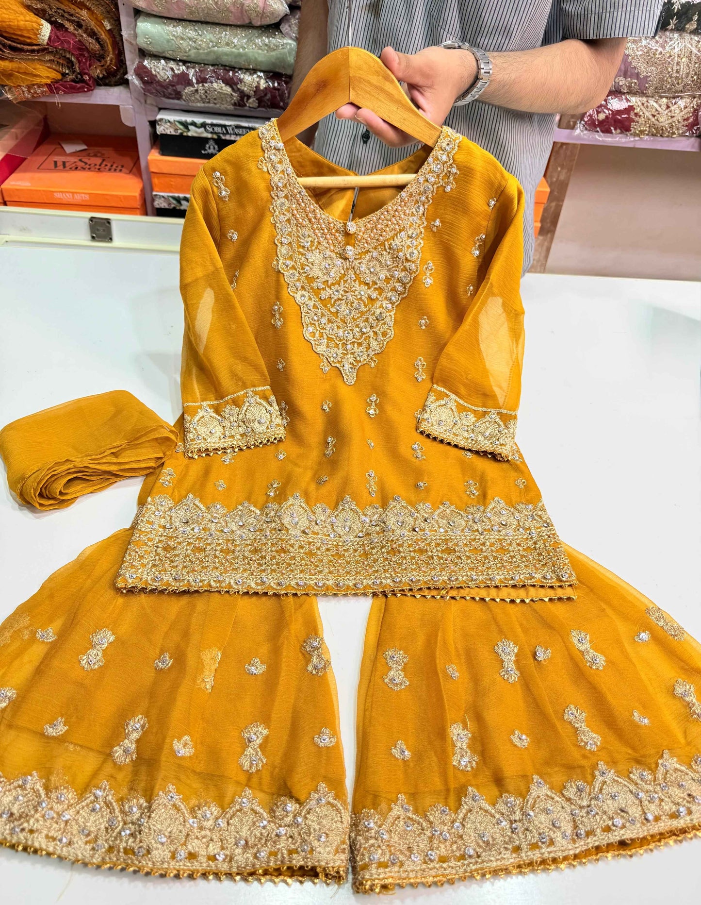 (Copy) CHIFFON FABRIC Kids Collection Beautiful Embroided Dress