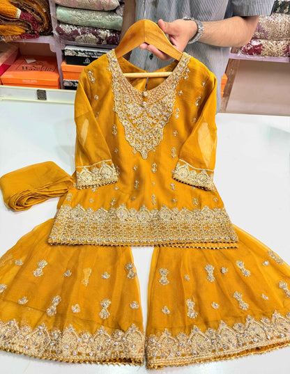 (Copy) CHIFFON FABRIC Kids Collection Beautiful Embroided Dress