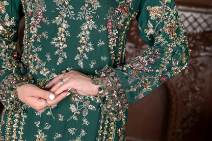 Hand-Embellished Chiffon Ensemble | Crushed Sharara Luxury Look