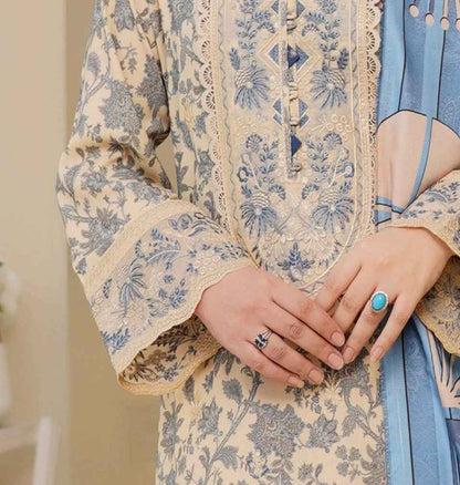 Dhanak Print Fabric Suit | Patch & Boring Work with Printed Shawl – Winter Collection