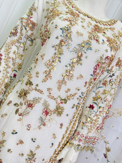 CHIFFON FABRIC 3-PCS Heavy Embroided Dress With Dupatta