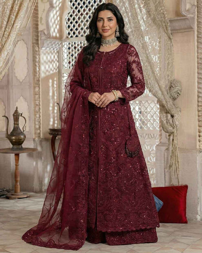 Organza Gown Style Maxi | Heavy Embroidered