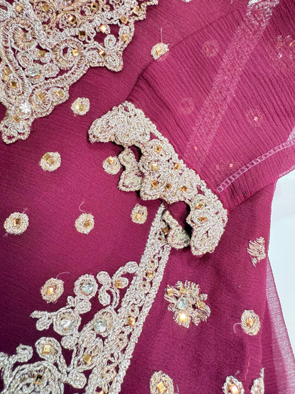 CHIFFON FABRIC Kids Collection Beautiful Embroided Dress