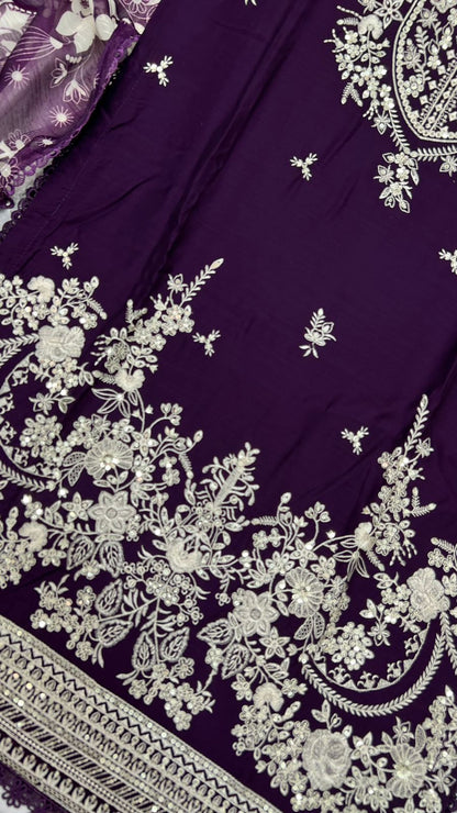 Winter Viscose Embroidered Suit | Heavy Embroidered Shirt with Digital Print Dupatta