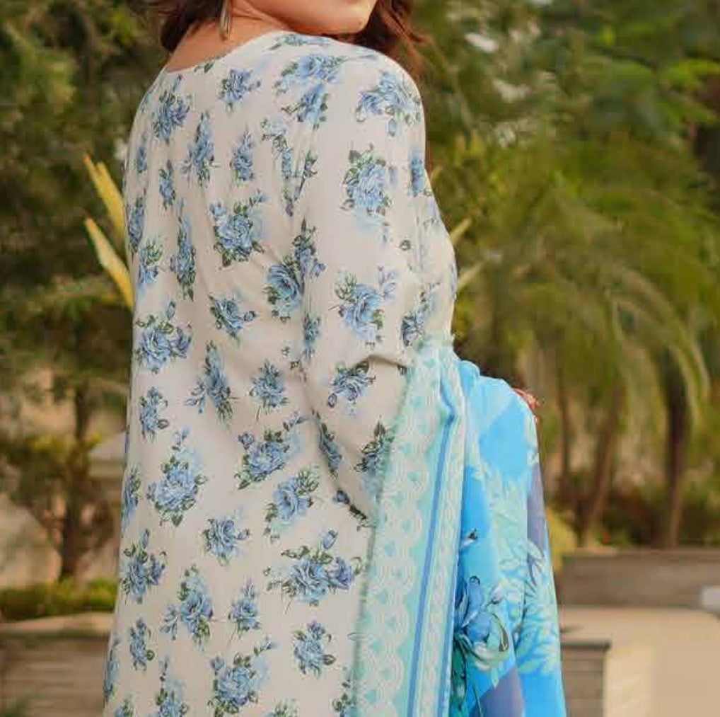 Dhanak Print Fabric Suit | Patch & Boring Work with Printed Shawl – Winter Collection