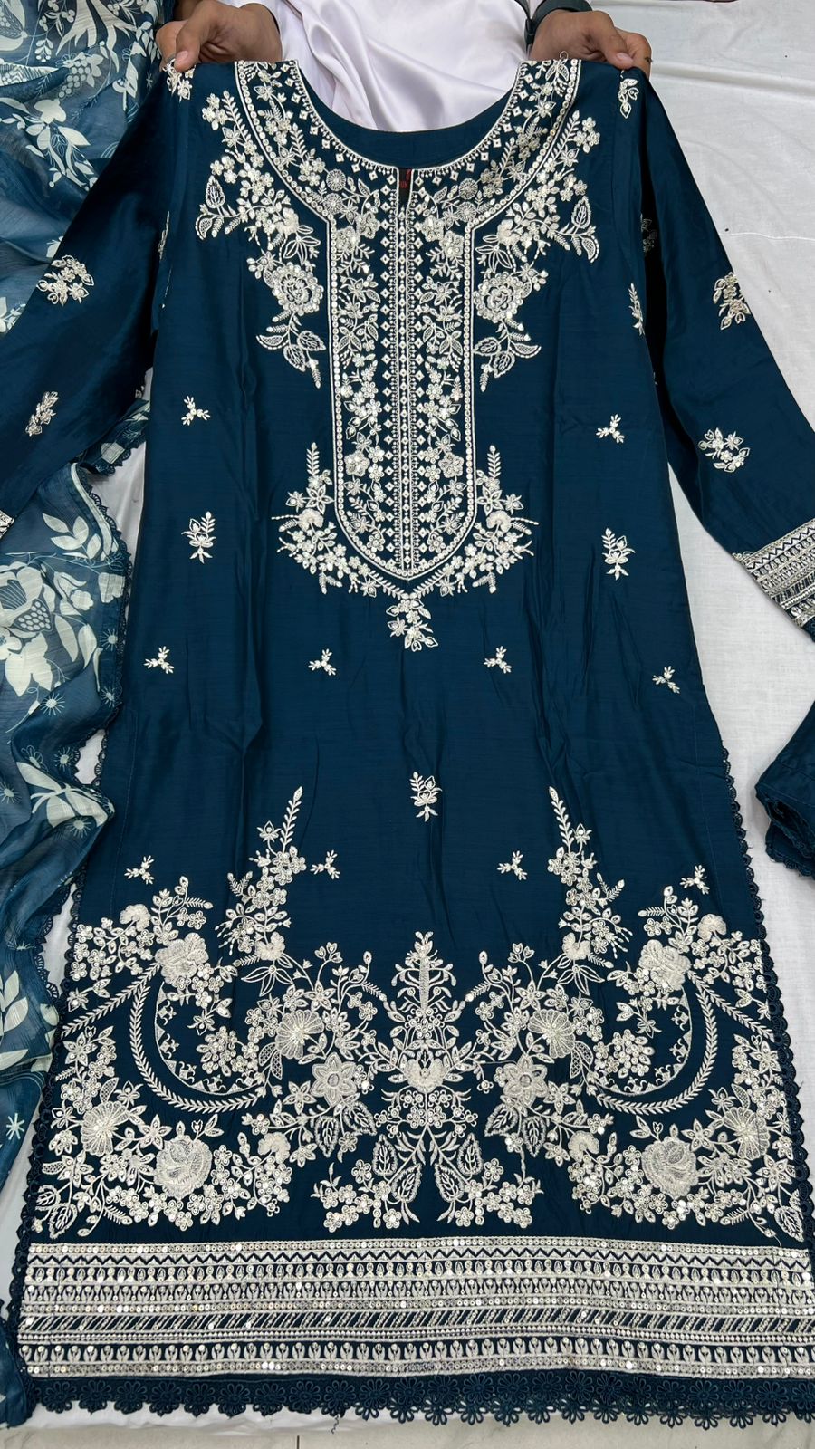 Winter Viscose Embroidered Suit | Heavy Embroidered Shirt with Digital Print Dupatta