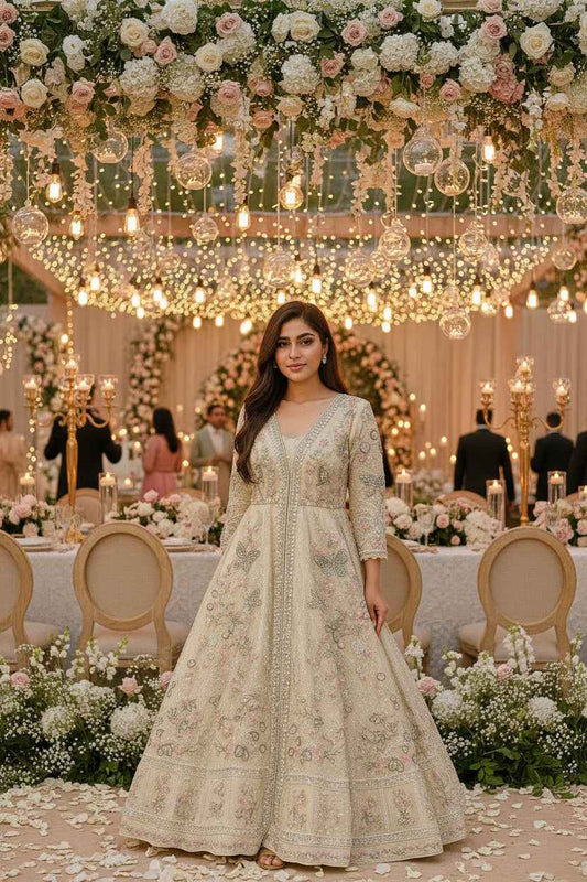 Heavy Wedding Maxi | Open Gown Style with Handmade Work