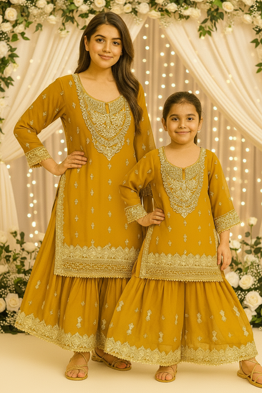 CHIFFON FABRIC Mother & Daughter Dress 2025