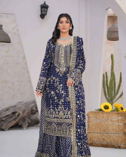 Chiffon & Jamawar Gharara Set | Timeless Elegance with a Regal Touch