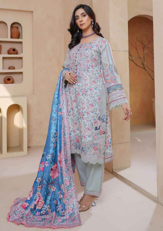 Dhanak Print Fabric Suit | Patch & Boring Work with Printed Shawl – Winter Collection