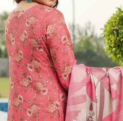 Dhanak Print Fabric Suit | Patch & Boring Work with Printed Shawl – Winter Collection