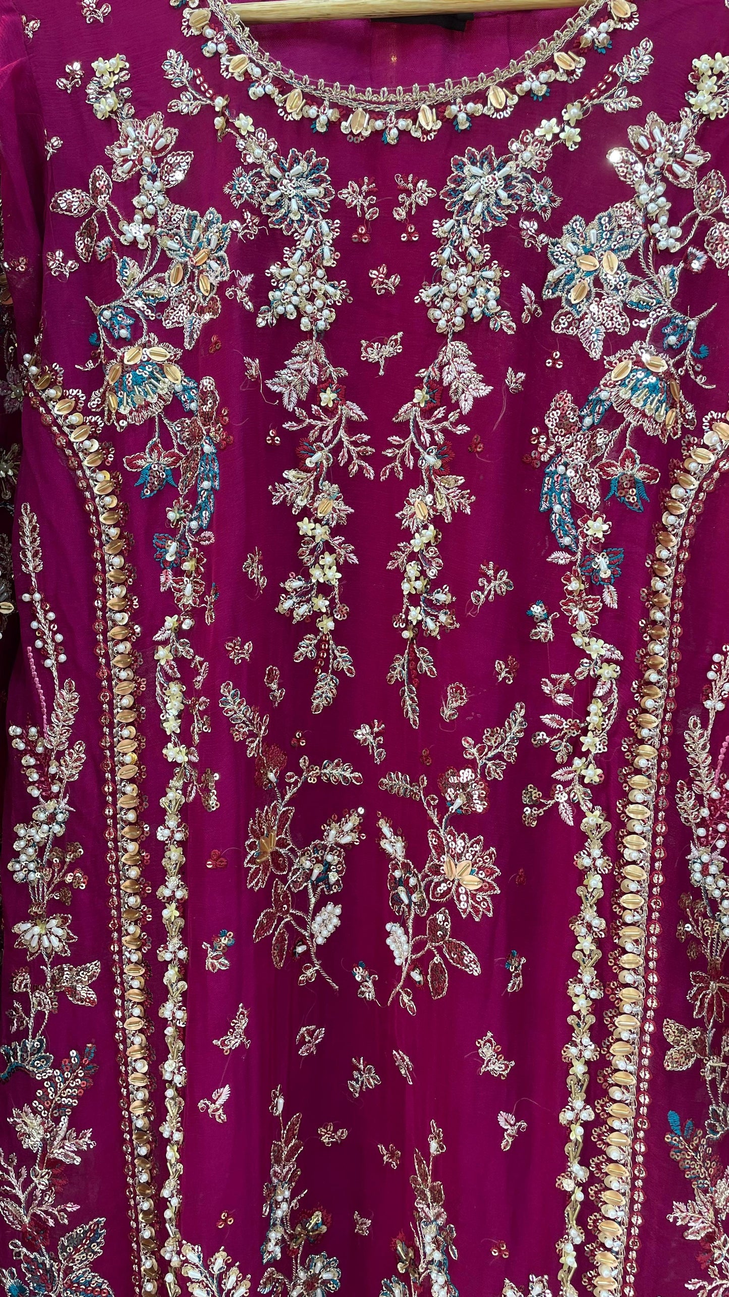 Chiffon Wedding Collection | Heavy Handwork, Sequence & Tassels with Big Flare Plazo