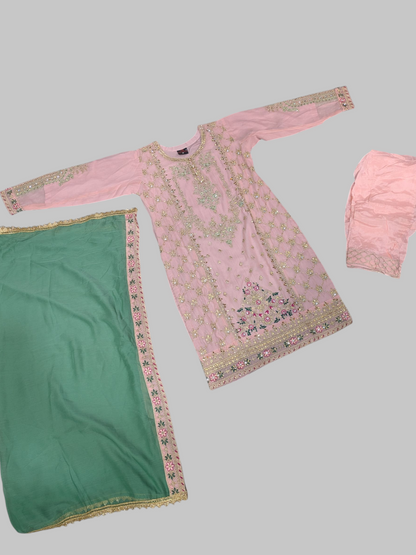 Chiffon Shirt with Embroidered Chiffon Dupatta & Grip Trouser