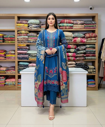 ASIM JOFA. Inspired Dress With Beautiful Short & Embroided Dupatta 2025