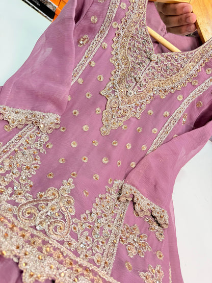 CHIFFON FABRIC Kids Collection Beautiful Embroided Dress