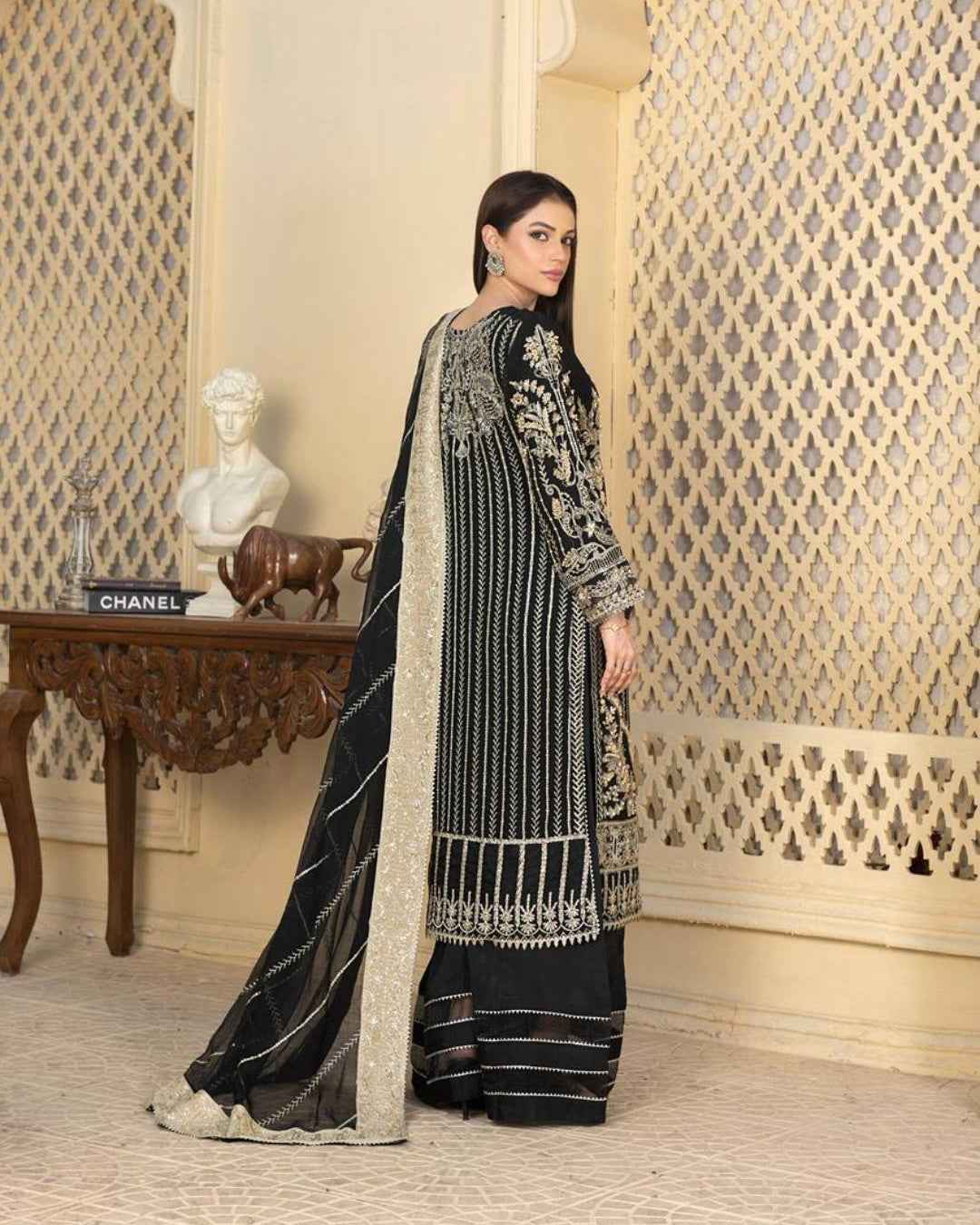 3PC Ready to Wear – Chiffon Luxury with Tilla & Sequin Embellishments