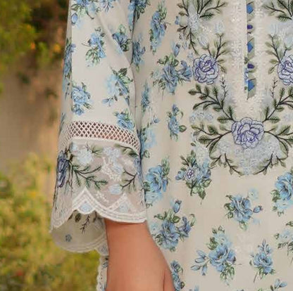 Dhanak Print Fabric Suit | Patch & Boring Work with Printed Shawl – Winter Collection