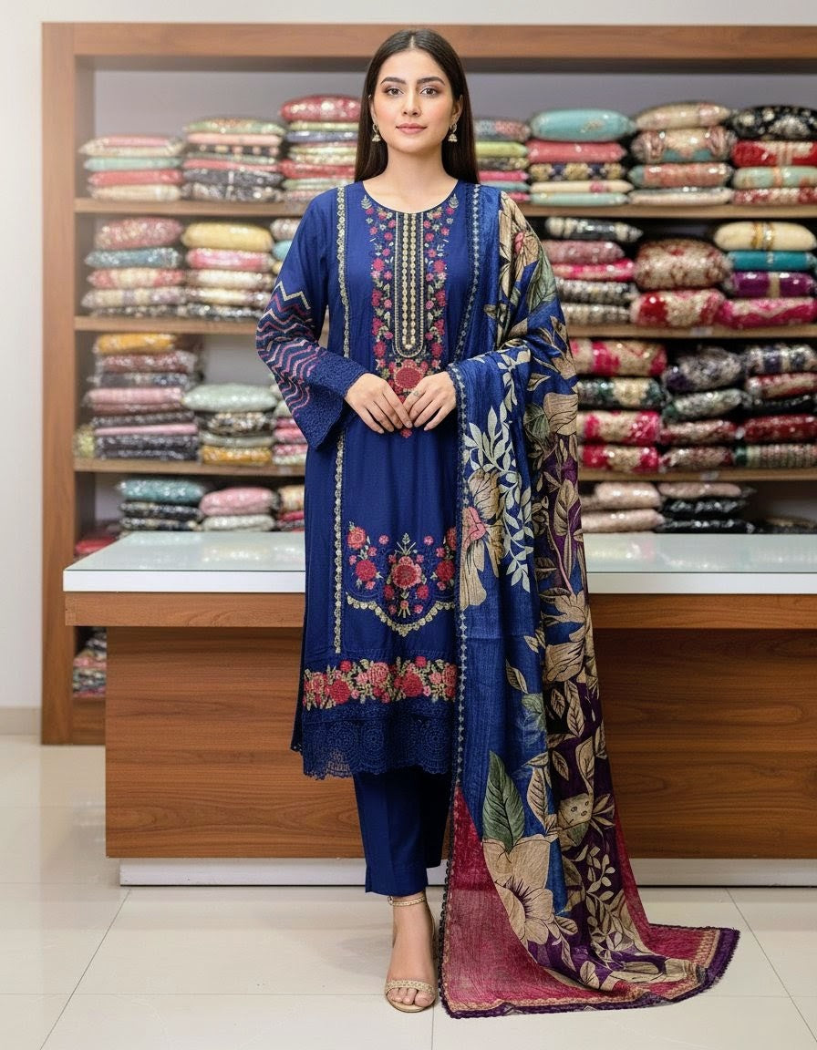 ASIM JOFA. Inspired Dress With Beautiful Short & Embroided Dupatta 2025