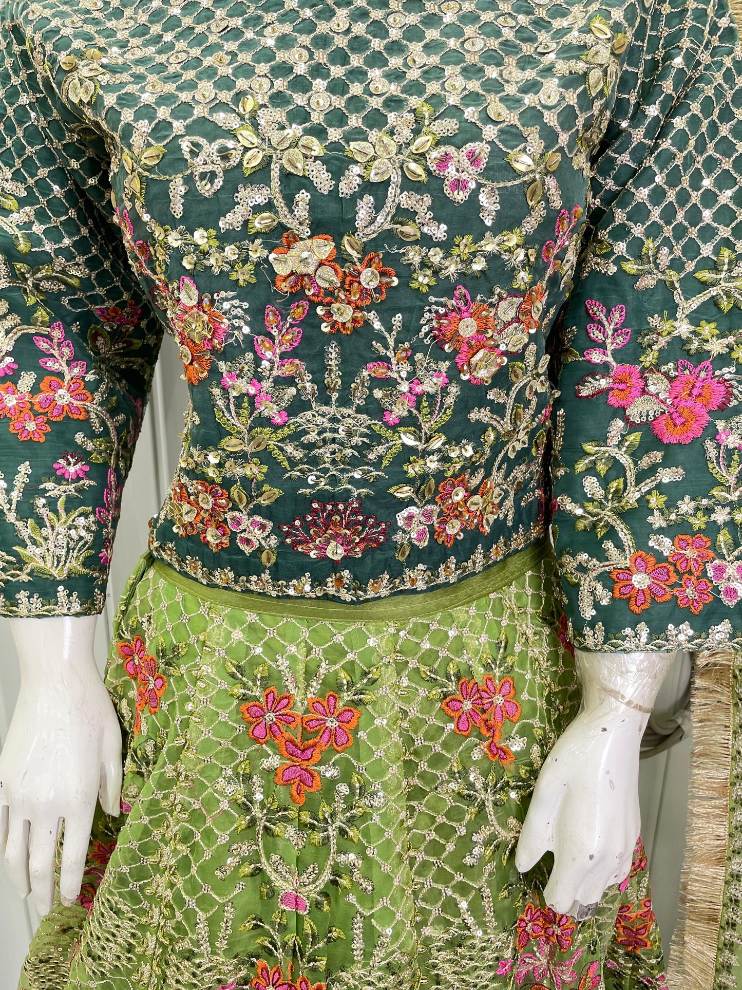 ORGANZA FABRIC Heavy Embroided Beautiful Lehanga Design 2025